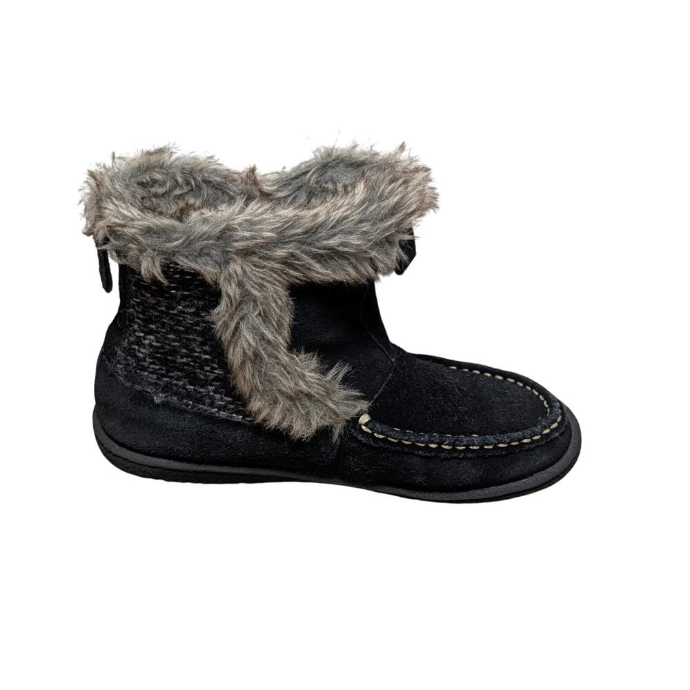 Natural Reflections Gracie Ankle Boots Womens 8 Black Faux Fur Winter Moccasin
